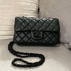 Chanel Classic Double Mini Flap Rectangular Quilted Lambskin Black Hardware